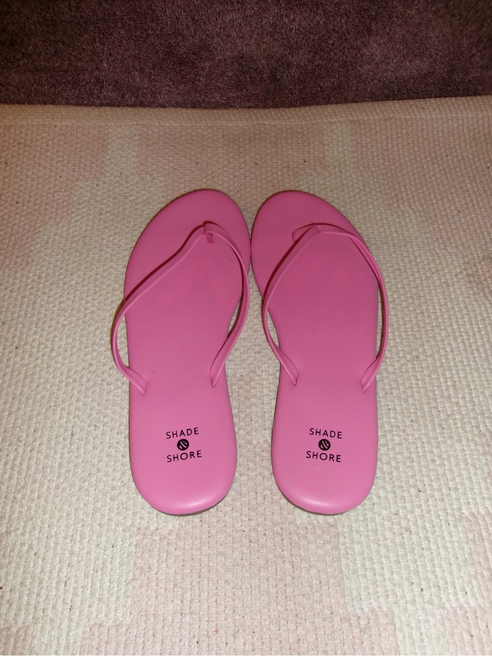 Shade & Shore Pink Slim Strap Flip Flop Sandals
